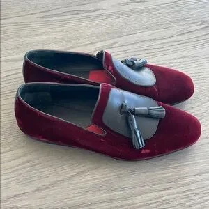 Salvatore Ferragamo Red and Black Velvet Loafers Salvatore Ferragamo | Shoes | Salvatore Ferragamo Vintage  main image 3